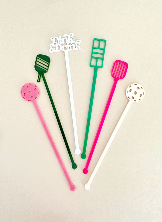 Pickleball Stir Stick Set - Pink | EnFete Party