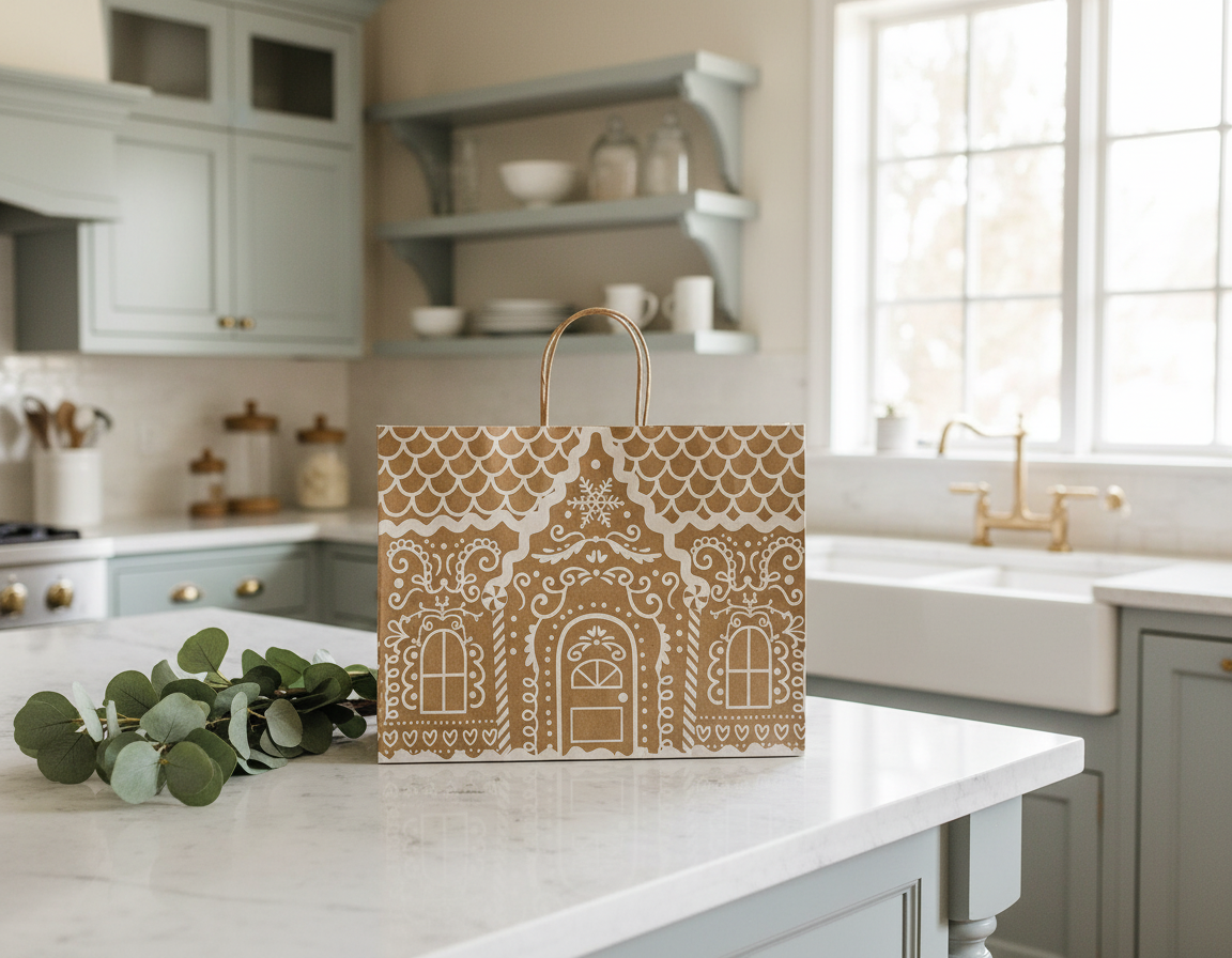 Large Gingerbread House Gift Bag - Image 5