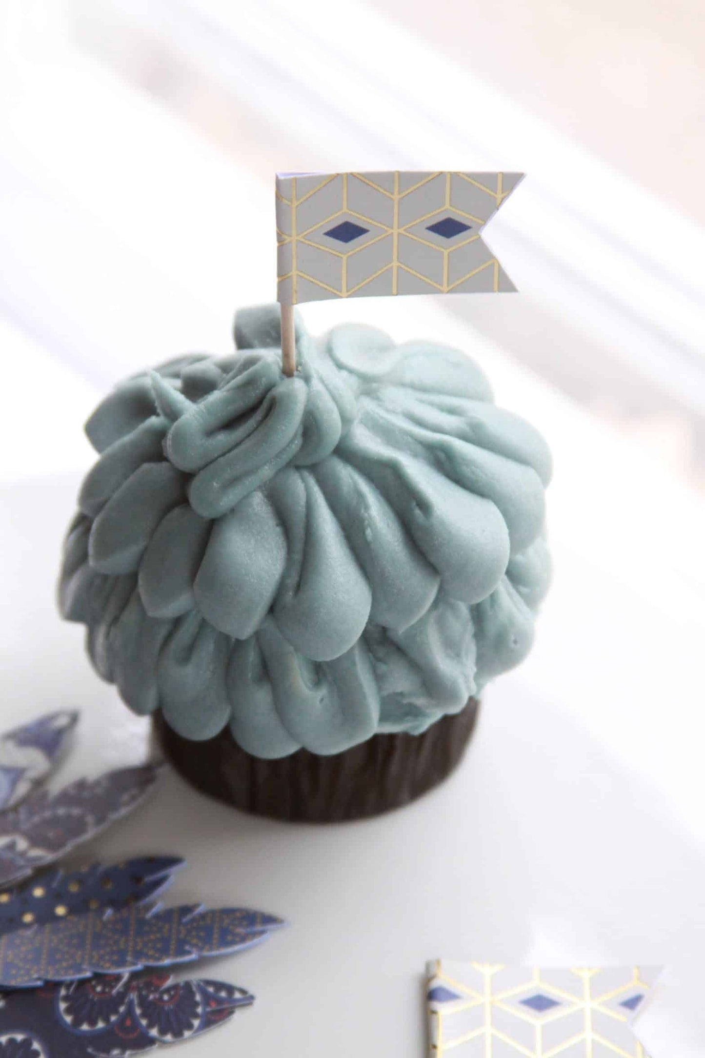 Lavender Geometric Cupcake Toppers