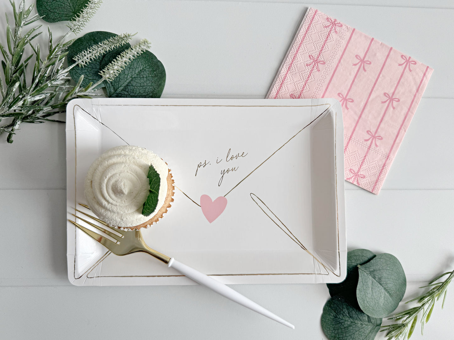 Love Note Valentine Paper Plates - Premium Dessert & Cake Plates
