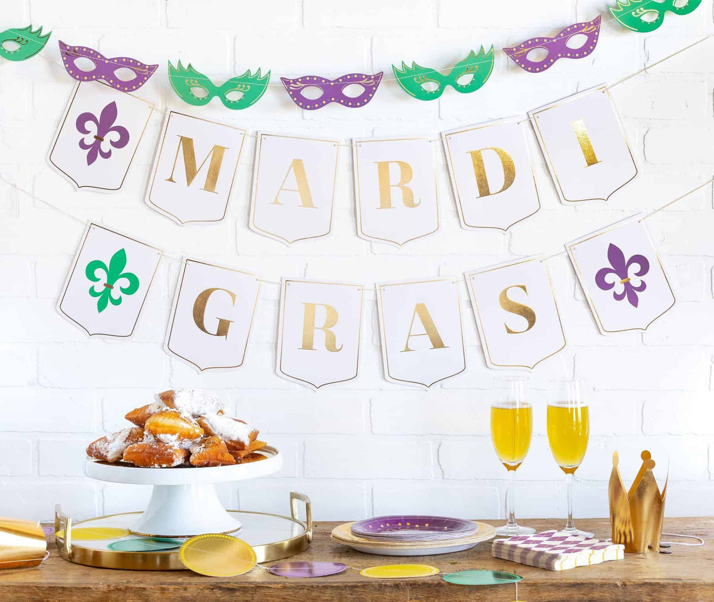 Gold Purple and Green Mardi Gras Banner