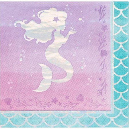 Mermaid Party Napkins - Iridescent Foil