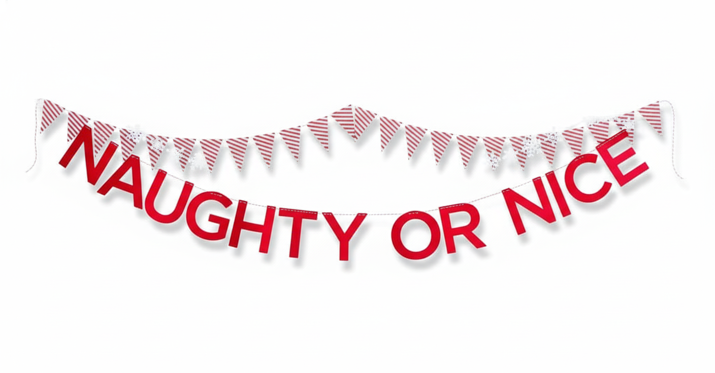 Naughty or Nice Christmas Banner - Square Format