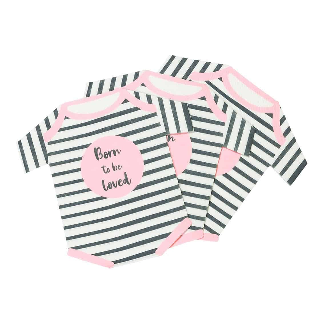 Onesie Baby Shower Napkins - Pink