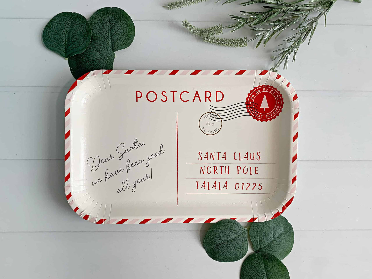 Vintage Santa Postcard Plates - North Pole