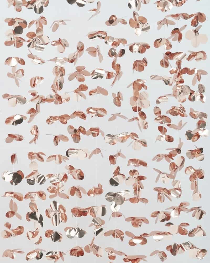 Rose Gold Floral Backdrop Curtain