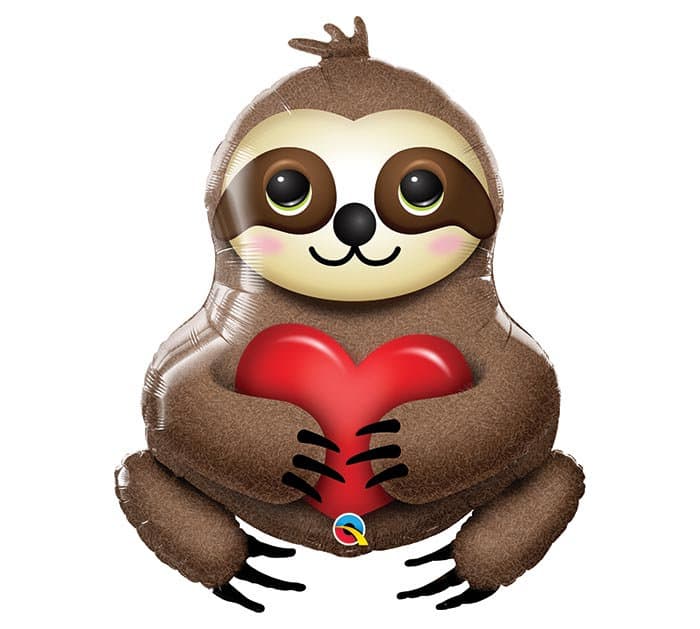 Sloth Balloon with Heart