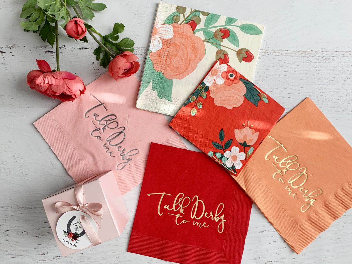 Talk Derby to Me Napkins in Coral | EnFete Party