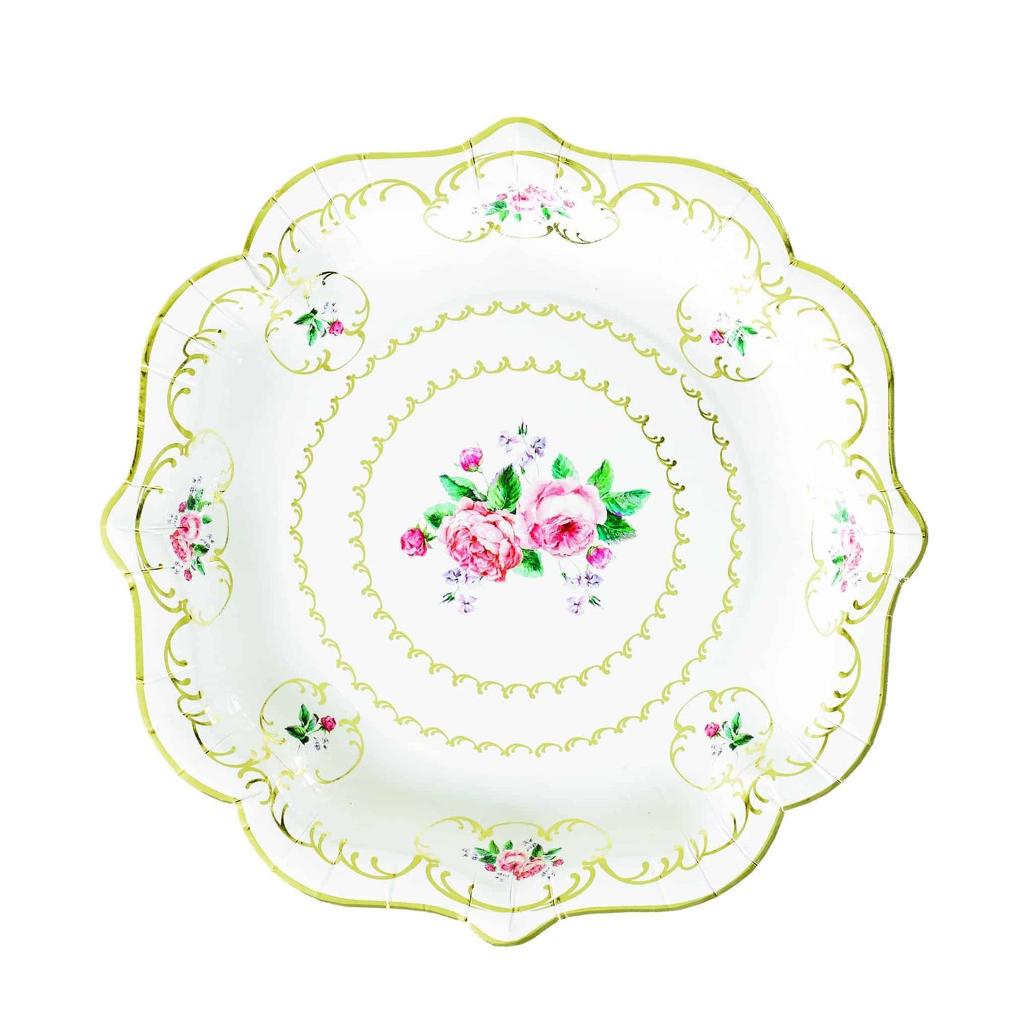 Tea Party Ivory Paper Plates - 8 Inch