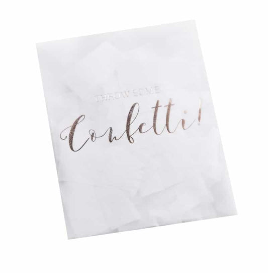 White Confetti Toss and Envelopes