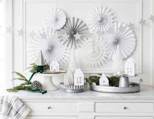 White Paper Houses on Counter