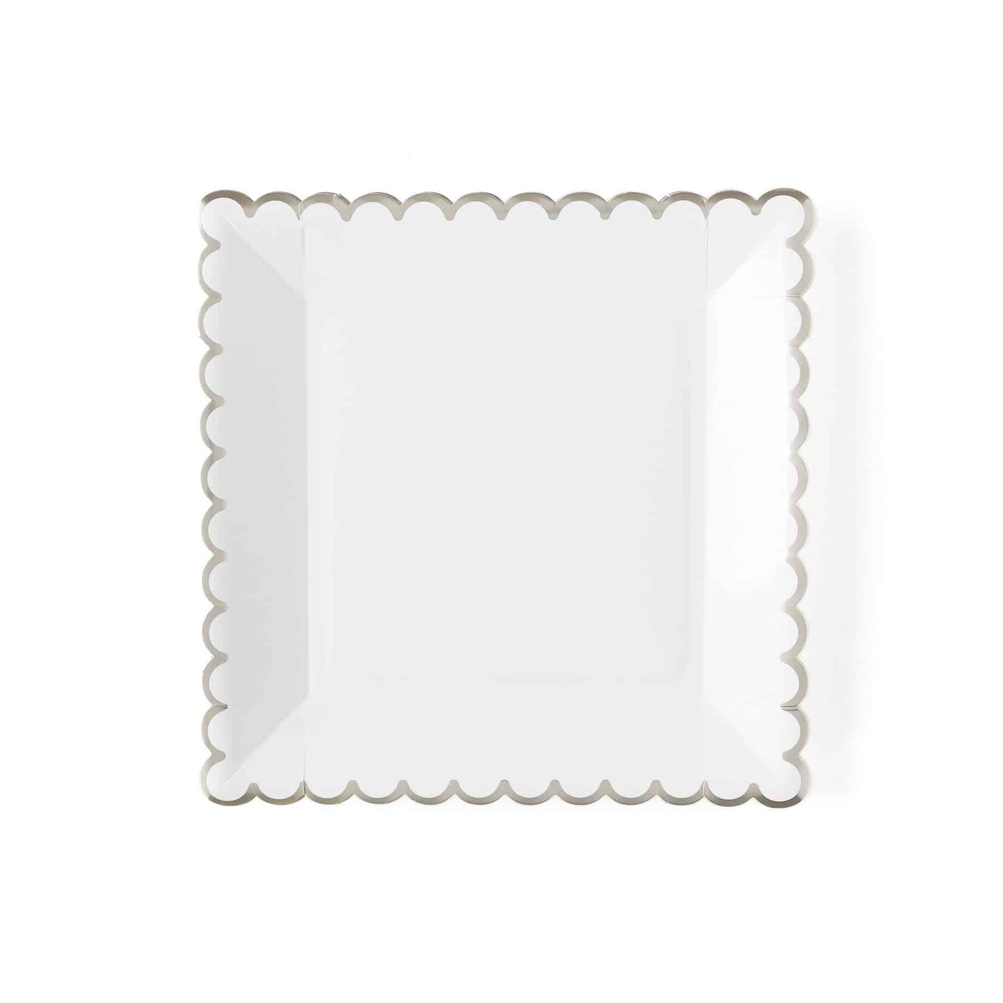 Silver Edged Paper Plates White Christmas Collection
