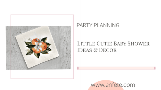 Little Cutie Baby Shower with clementines orange blossoms boutique napkins and an elegant color palette that isn't cheesy