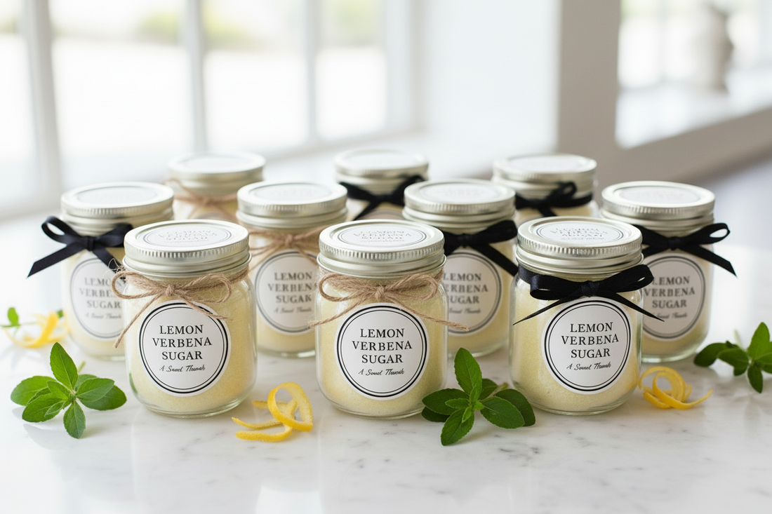 Lemon Verbena Sugar - Wedding Party Favors or Christmas Gifts