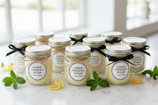 Lemon Verbena Sugar - Wedding Party Favors or Christmas Gifts