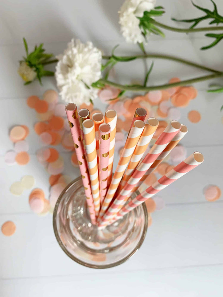 Blush and Peach bunting for a baby shower, bridal shower or birthday party.