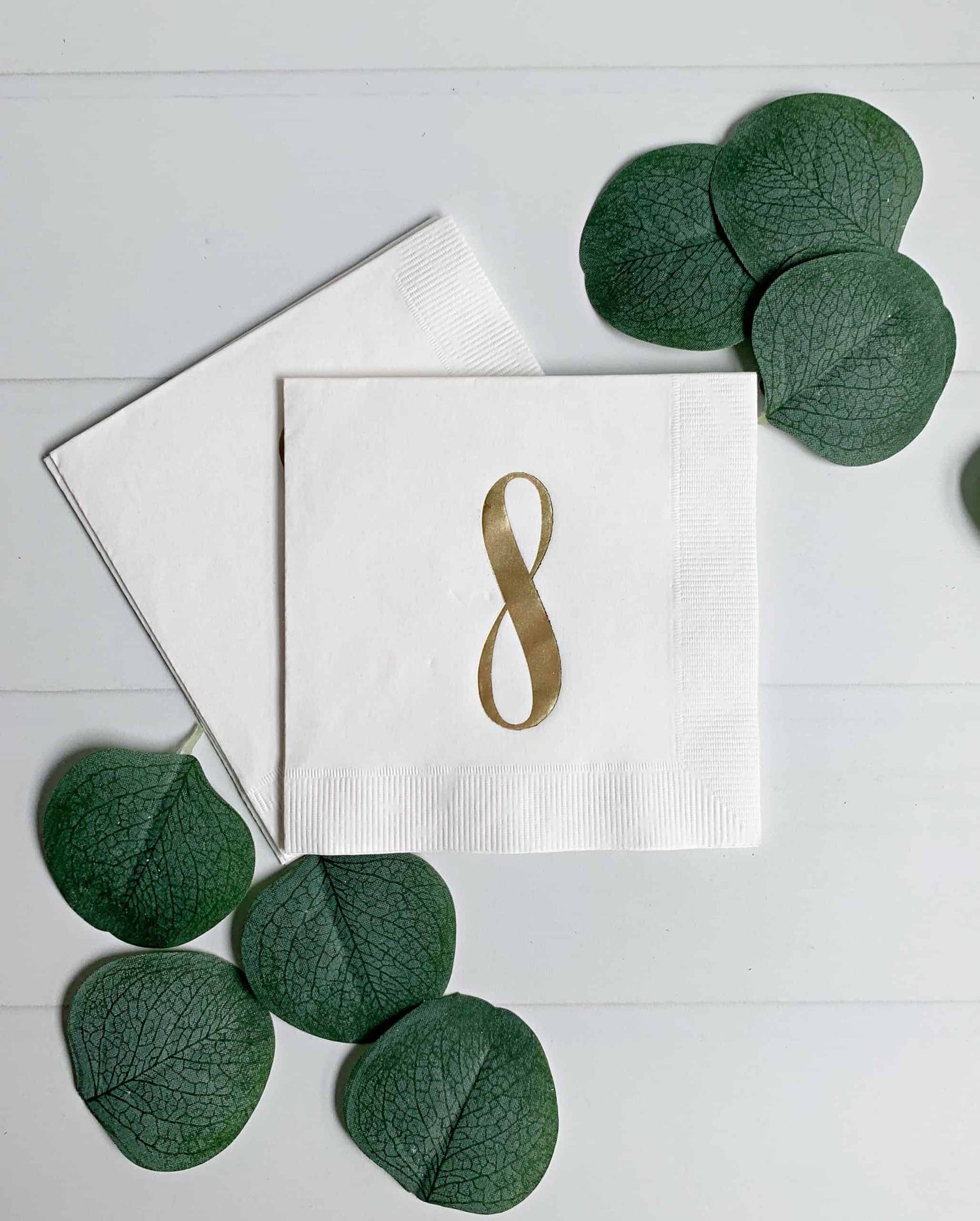 Celebrate your little one's eighth birthday with our stunning Gold '8' on White Napkins. These elegant napkins are the perfect addition to create a memorable setting for an Eight is Great, "Celebreight", Superhero Squad, Outer Space Adventure, or Sports F