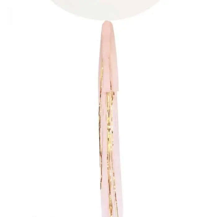 gold and blush balloon tails