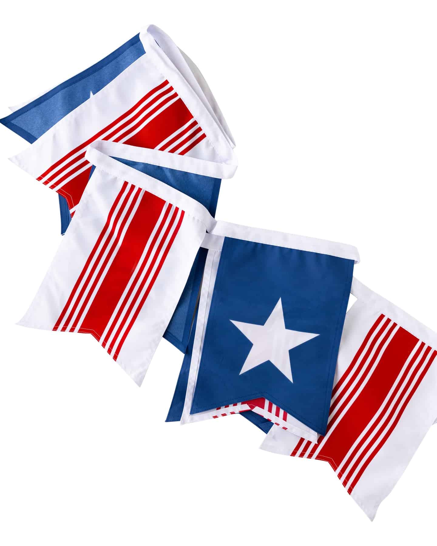 Add a touch of coastal charm to your 4th of July and special events with our Hamptons Oversized Outdoor Fabric Flag Pennant Banner.