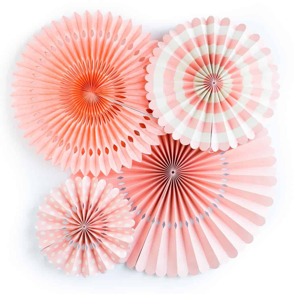 Coral Flamingo Party Fans