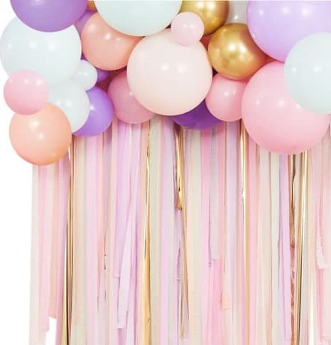 Blush and pastel streamers kit for a Candyland party
