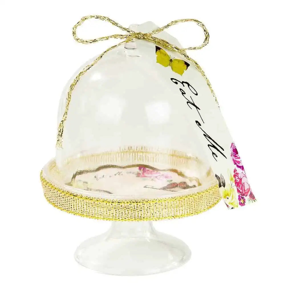 gold accent mini dessert stands clear domes for maracons or chocolates. you're going to love our Alice in Wonderland party supplies! We offer everything you need to throw a magical and whimsical tea party