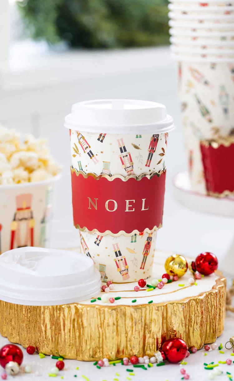 Nutcraker Ballet Coffee Cups and Lids for a wonder Christmas brunch
