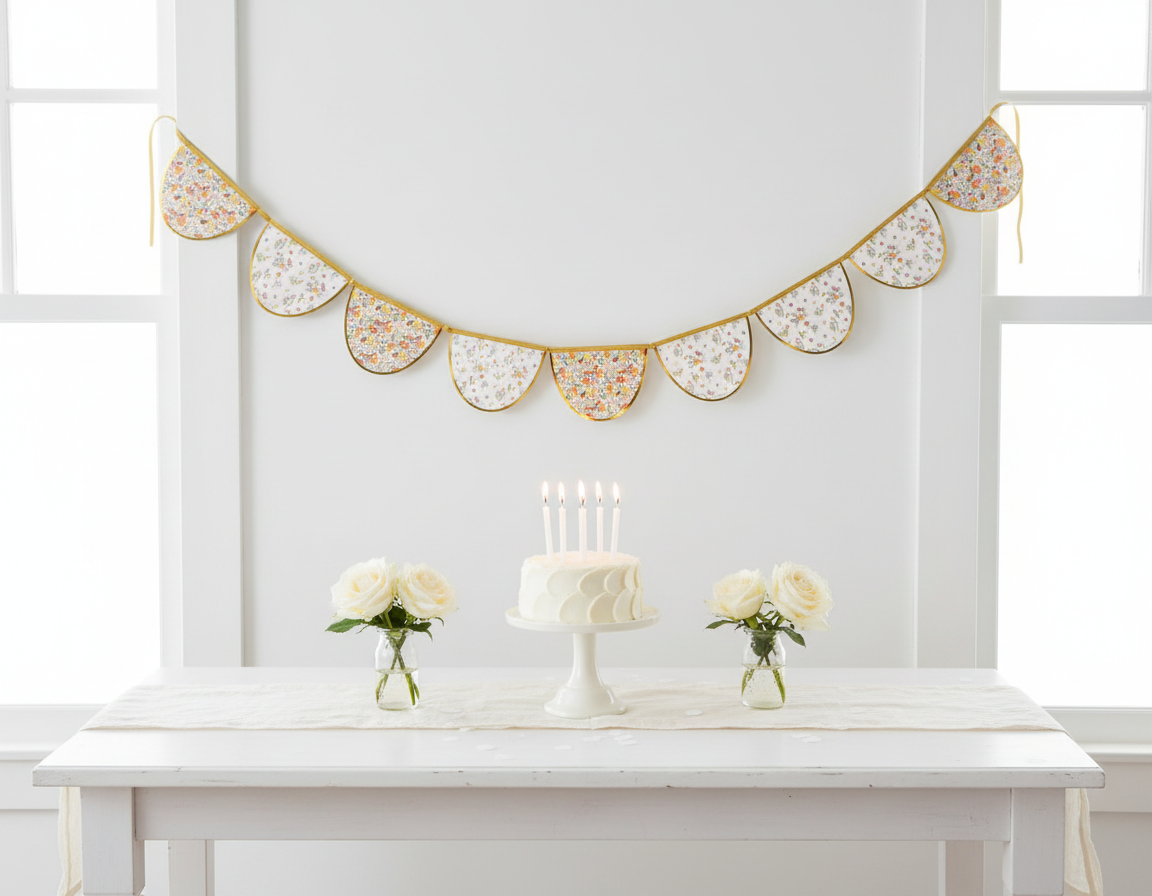 Ditsy Floral Bunting for a Shabby Chic touch to your party decor.