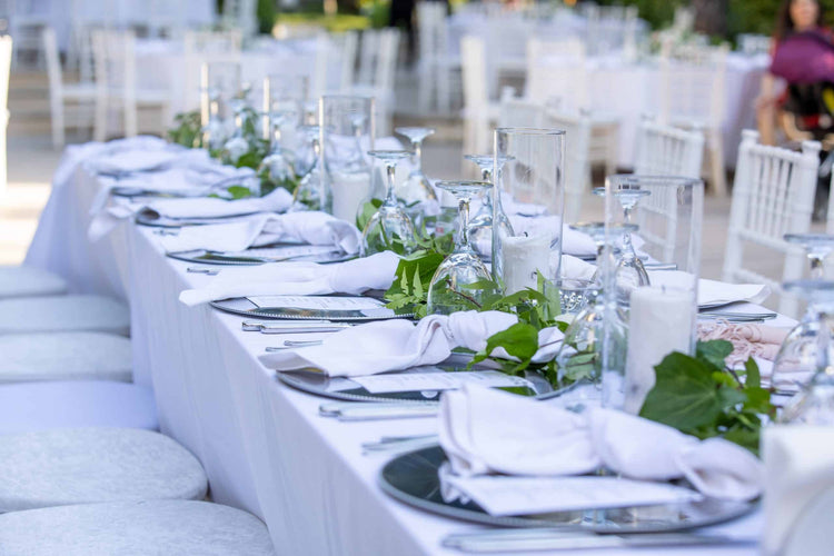 white gold, silver and platinum wedding party supplies at EnFete Party shop online and ships quickly.