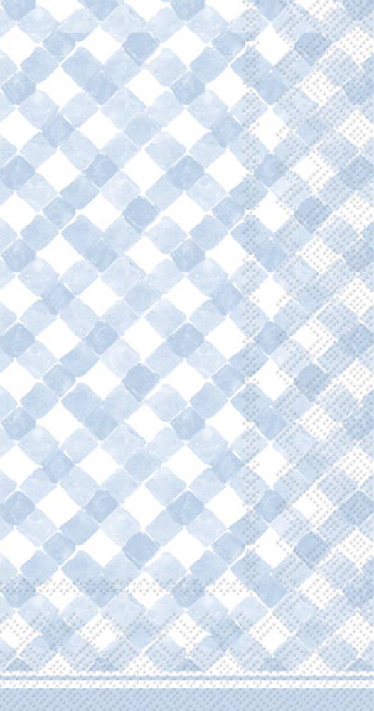 Ice Blue Gingham Dinner Napkins
