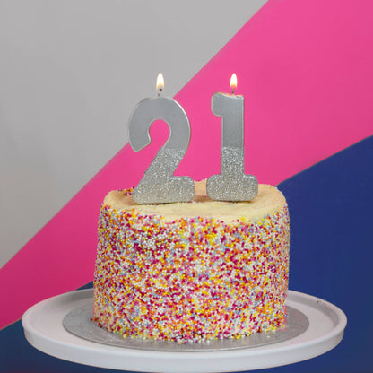 Silver Number Candles