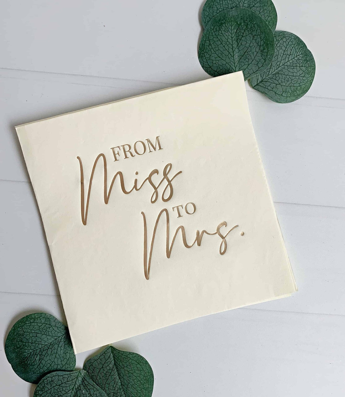 From Miss to Mrs Cream with Gold Luncheon