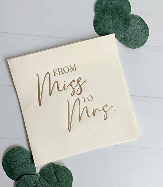 From Miss to Mrs Cream with Gold Luncheon