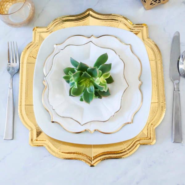 Matte Gold Charger Plates, Paper