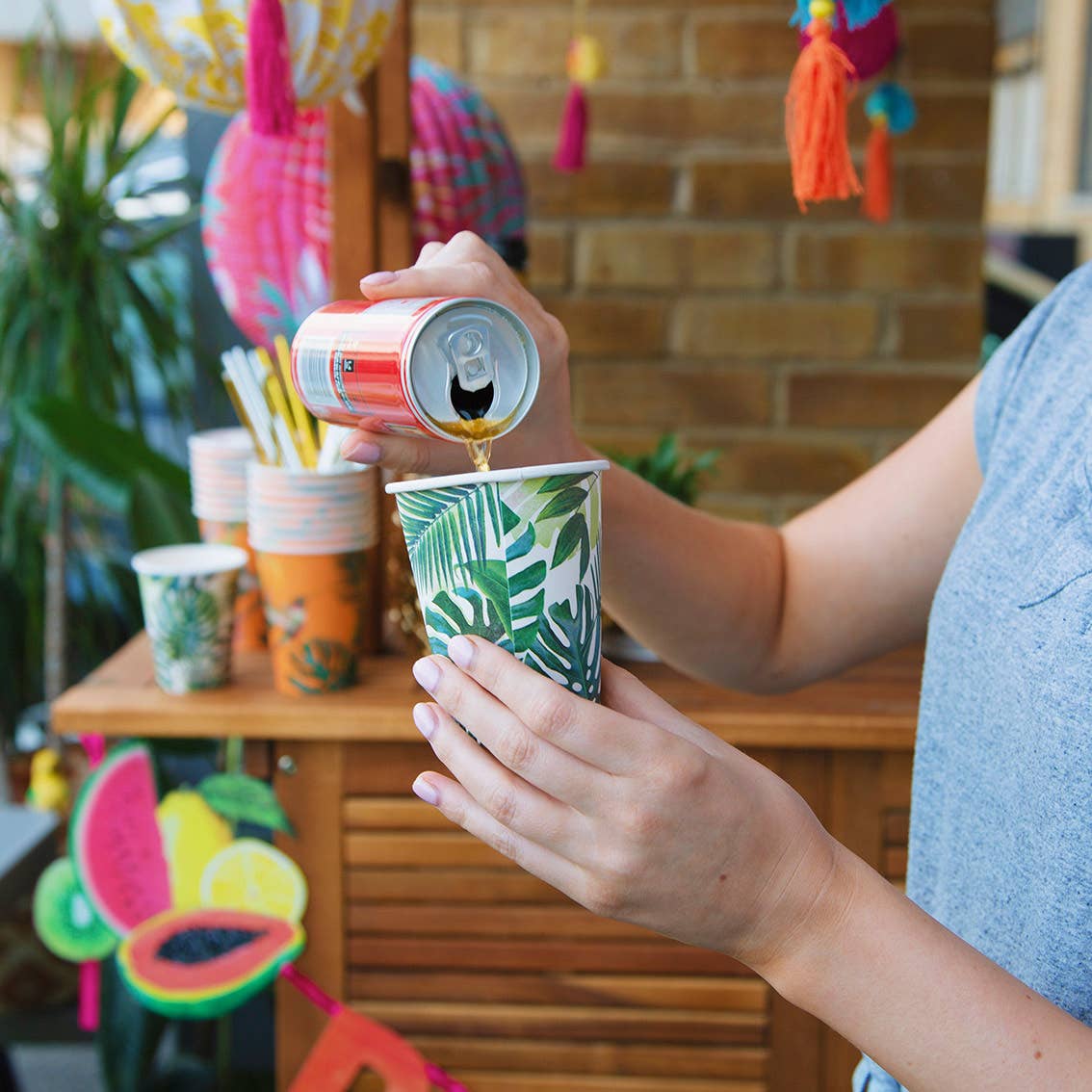Tropical Leaf Paper Cups