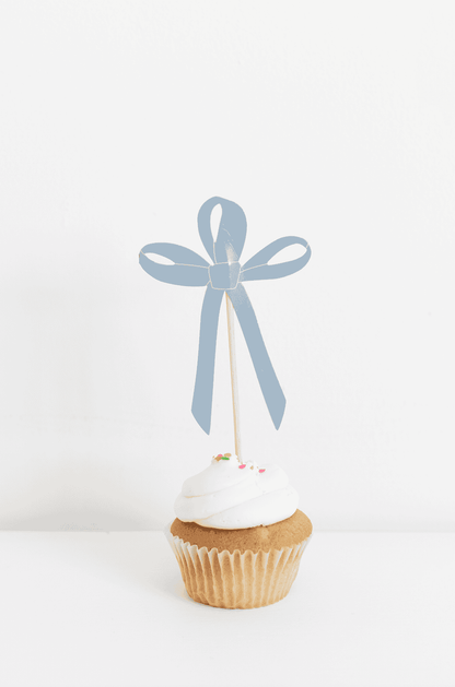 Tying the Knot Bow Cake Toppers Set