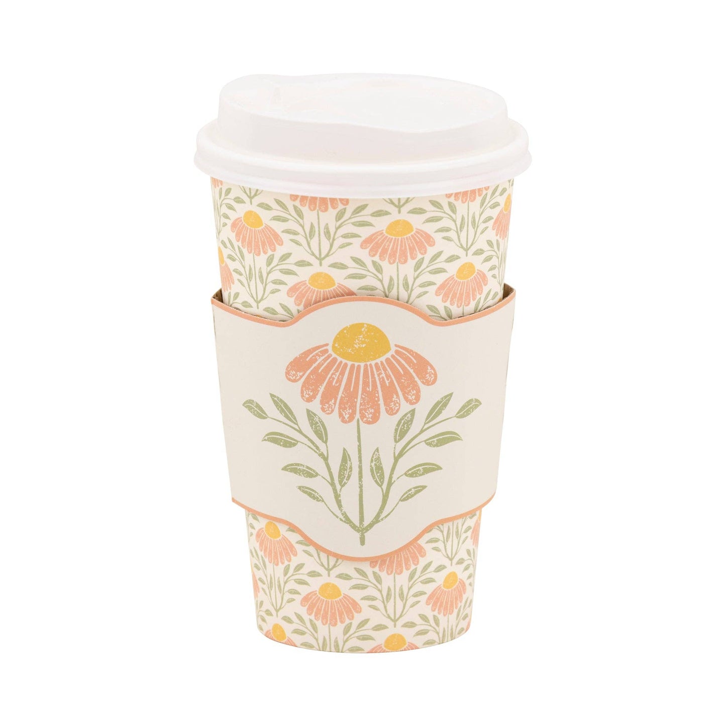 Spring Daisy To Go Coffee Cups, Sleeves and Lids