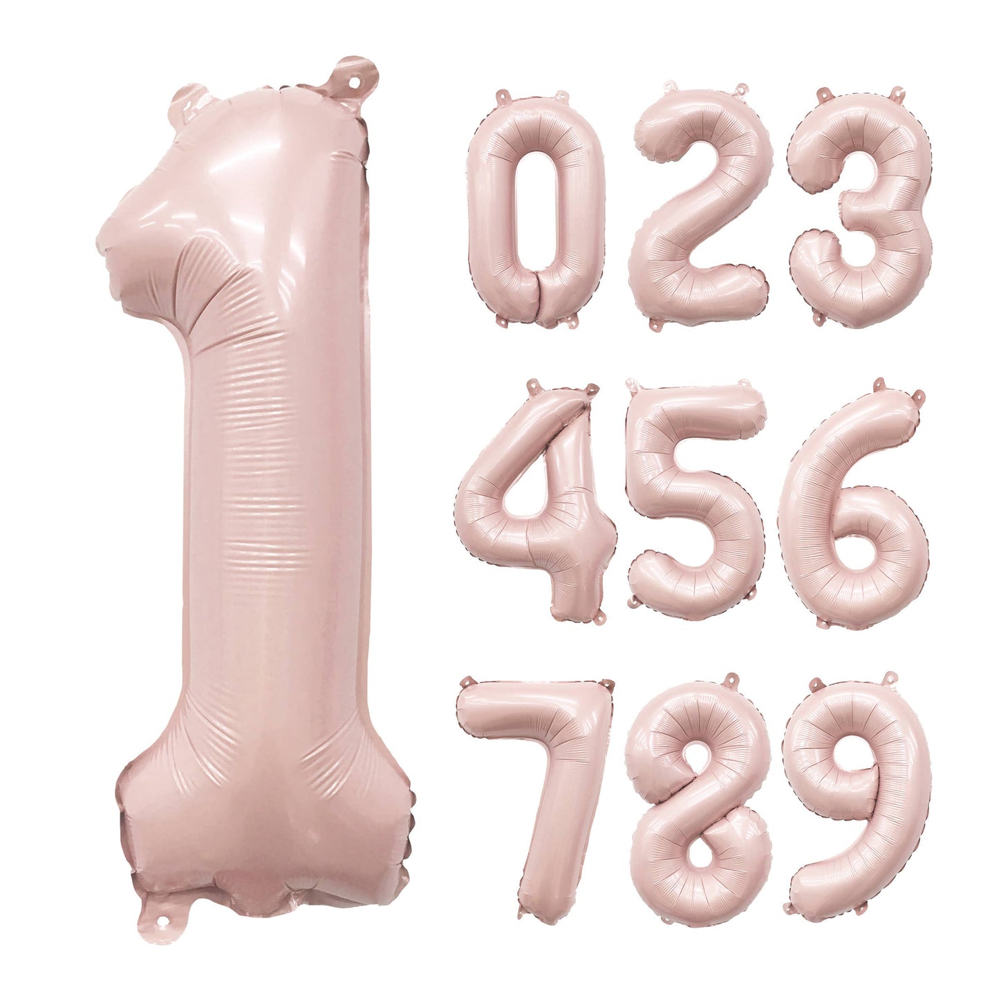 ZERO (0) Barely Blush Mylar Number Balloons (32 Inches)