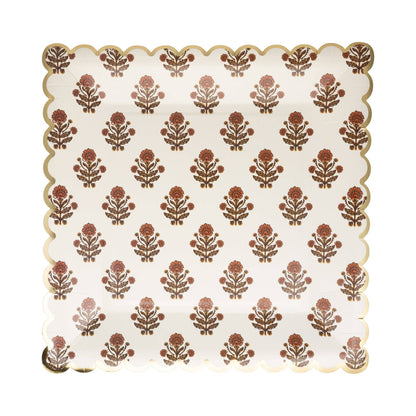 Give Thanks Floral Paper Plates - Charming Farmhouse Autumn Entertaining (8 Pack)