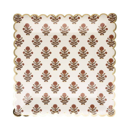 Give Thanks Floral Paper Plates - Charming Farmhouse Autumn Entertaining (8 Pack)