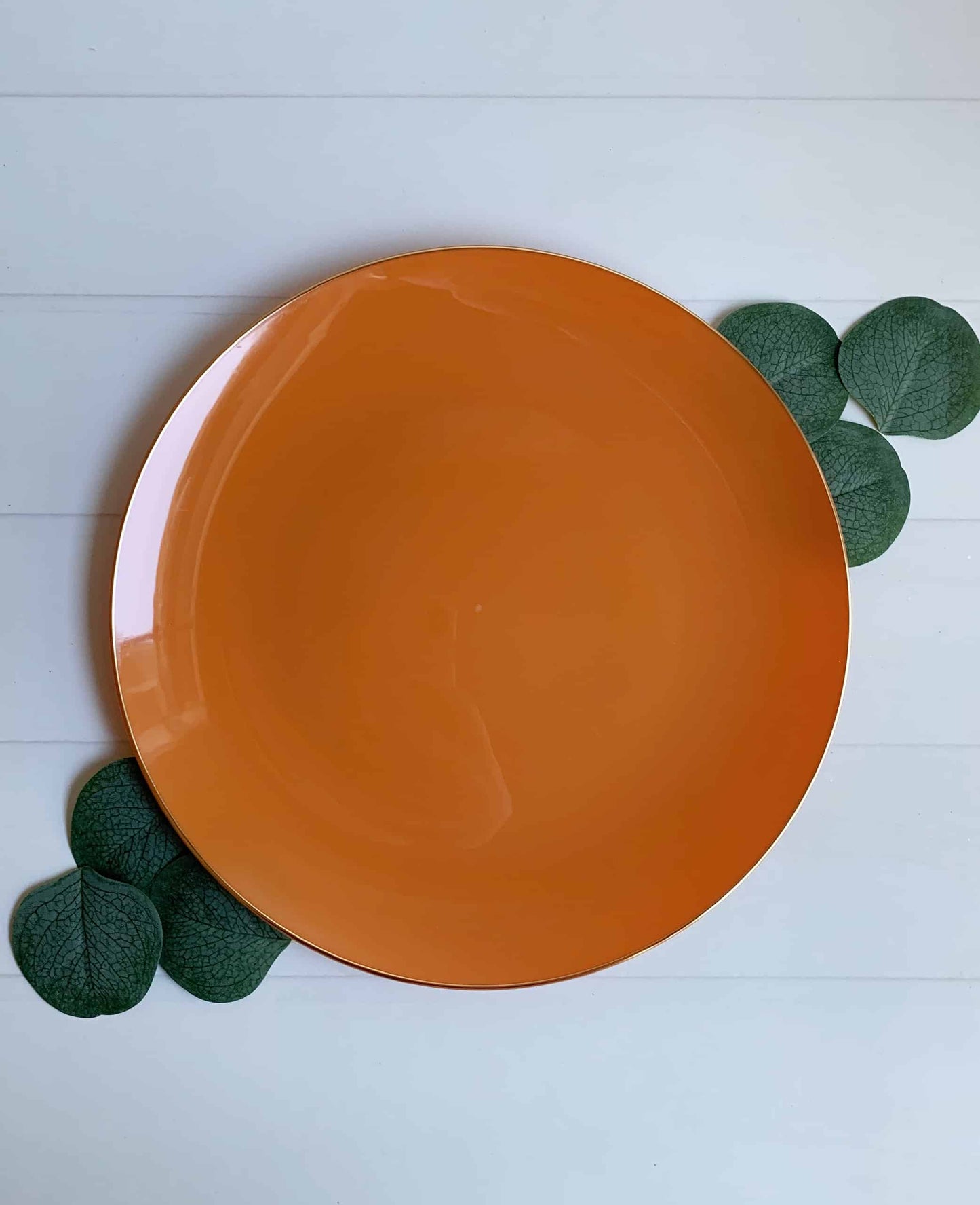 Amber Pumpkin with Gold Edge Dinner Plates 10.25"