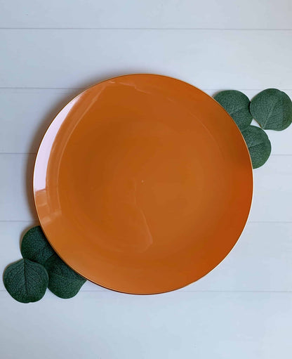Amber Pumpkin with Gold Edge Dinner Plates 10.25"