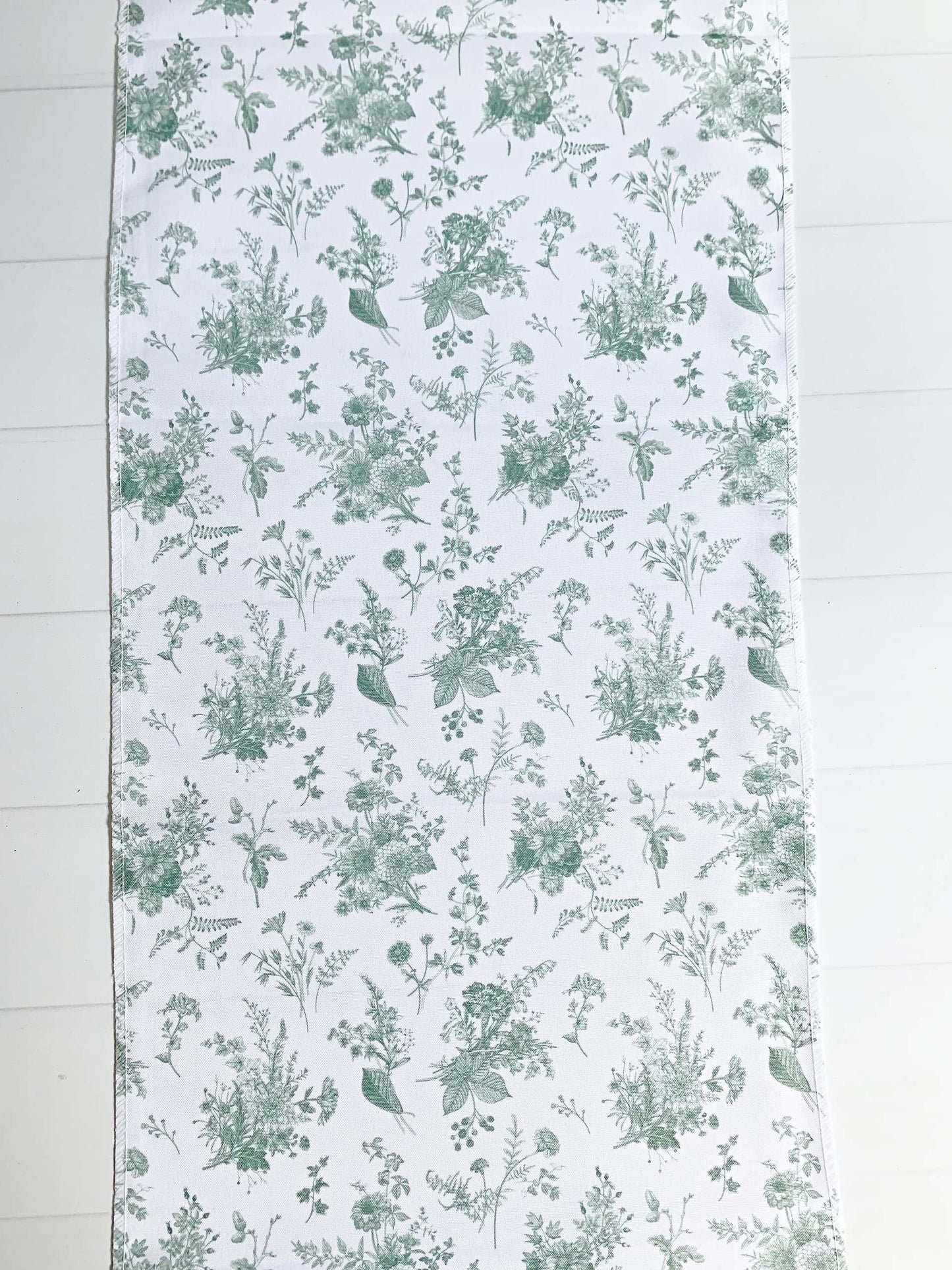 Sage Toile Table Runner