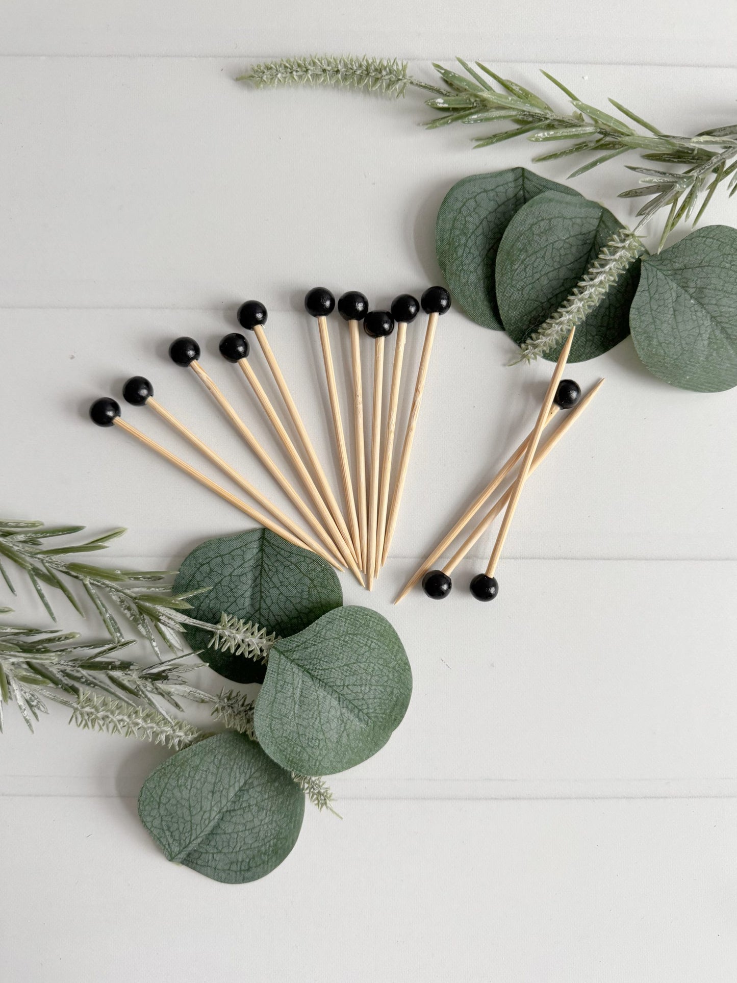 Short Black Party Picks | 3.5 Inches Tall: Set 40