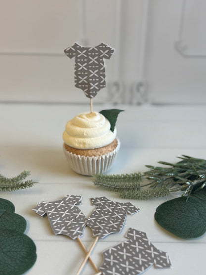 Grey Leaf Onesie Toppers