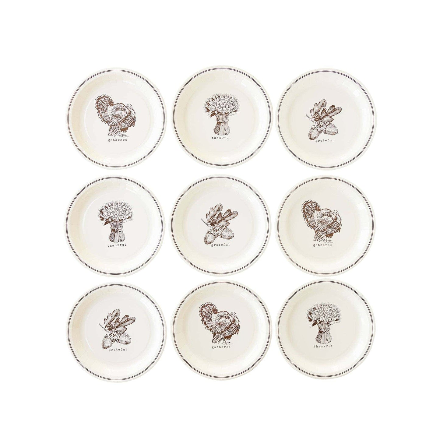 Harvest Icons Paper Dessert Plates