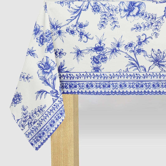 Blue Toile Paper Tablecloth - French Country Party Tablecloth