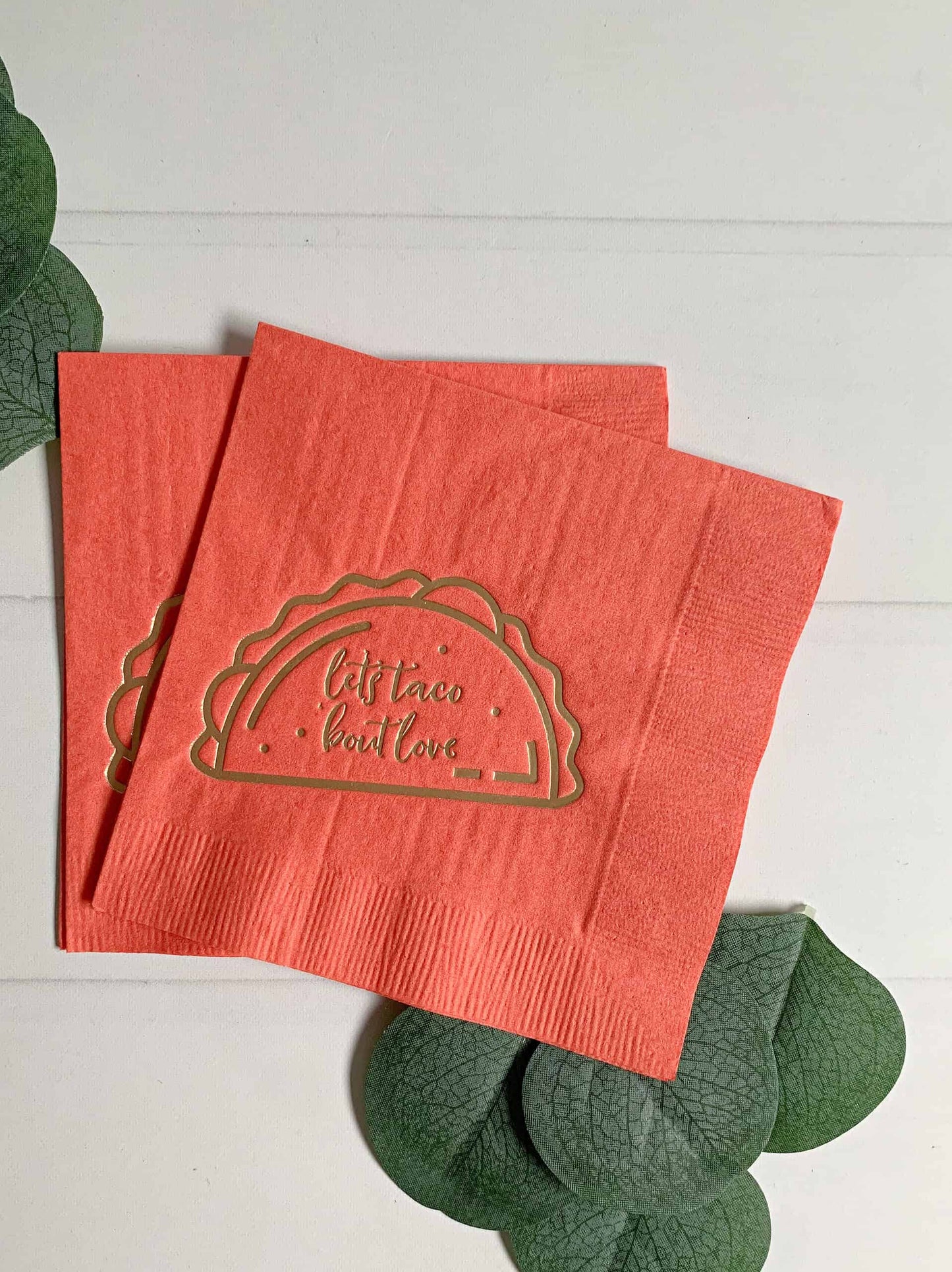 Let's Taco Bout Love Napkins - Cocktail - Melon