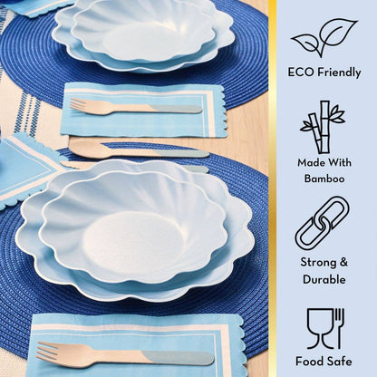 Soft Blue Compostable Dinner Plate