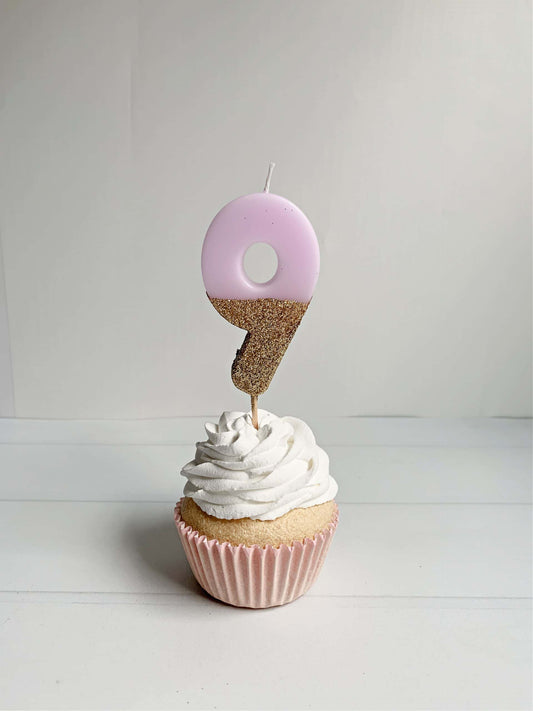 Lavender Glitter Candle - 9